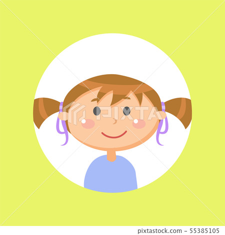 Schoolgirl with Pony Tails, Child or Girl Avatar Schoolgirl with Pony Tails, Child or Girl Avatar 55385105