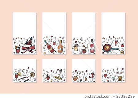 Vector set of mulled wine elements and objects. Vector set of mulled wine elements and objects. 55385259
