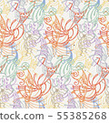 Hand drawn Kokopelli seamless pattern 55385268