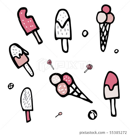 Set of ice cream. Vector illustration. Set of ice cream. Vector illustration. 55385272