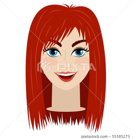 A woman with blue eyes. Red hair A woman with blue eyes. Red hair 55385273