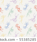Hand drawn Kokopelli seamless pattern 55385285