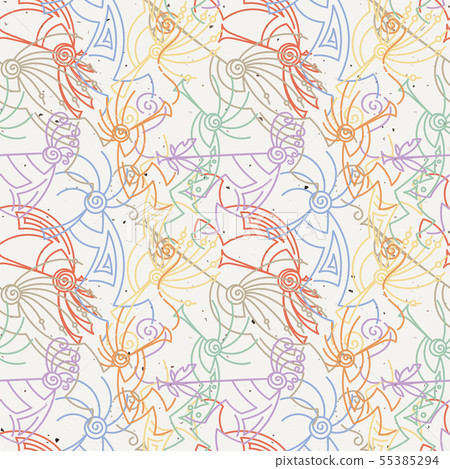 Hand drawn Kokopelli seamless pattern Hand drawn Kokopelli seamless pattern 55385294