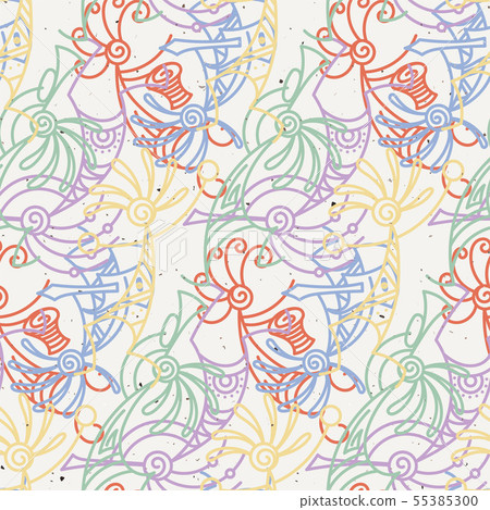 Hand drawn Kokopelli seamless pattern 55385300