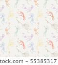 Hand drawn Kokopelli seamless pattern 55385317