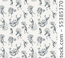Hand drawn Kokopelli seamless pattern 55385370