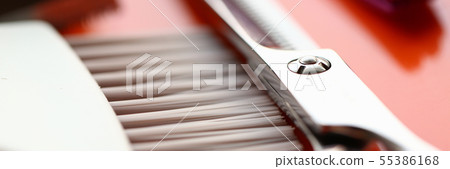 Metal Scissors and Brush Close-up Photography 55386168