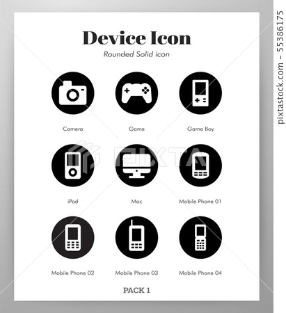 Device icons rounded solid pack Device icons rounded solid pack 55386175