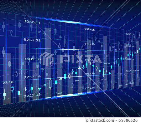 Candle Stick Graph Chart Background Card. Vector Candle Stick Graph Chart Background Card. Vector 55386526