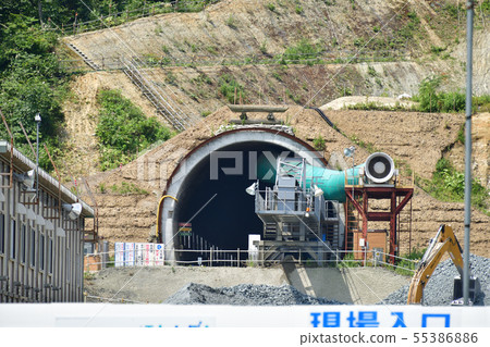 Photographing the scenery of the tunnel construction of Hokkaido Shinkansen Sapporo extension in Yakumo-cho, Hokkaido Photographing the scenery of the tunnel construction of Hokkaido Shinkansen Sapporo extension in Yakumo-cho, Hokkaido 55386886