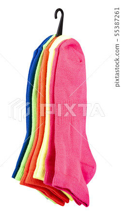 The colorful socks isolated on white background 55387261