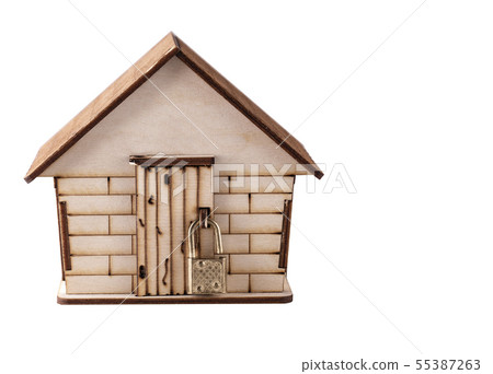 The children's wooden house isolated on white 55387263