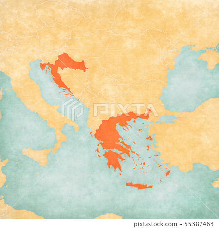 Map Of Greece And Croatia Map Of Balkans - Greece And Croatia - Stock Illustration [55387463] - Pixta