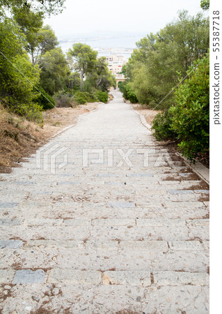 The Narrow and Steep Steps Down the Cliff Stock Photo - Image of steps,  rocks: 135575192