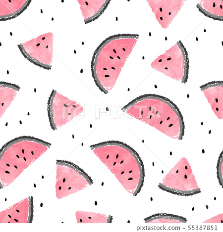 Seamless watermelons pattern 55387851
