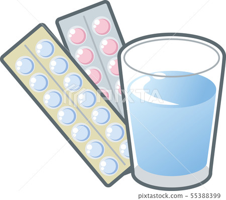 平板電腦和水 55388399