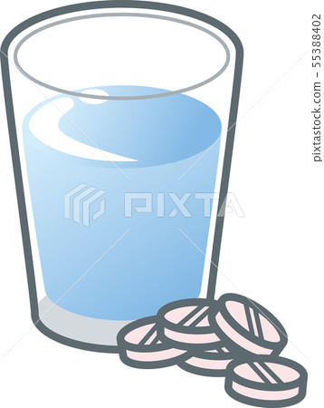 平板電腦和水 55388402