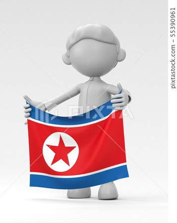 朝鮮運動員舉起國旗 朝鮮運動員舉起國旗 55390961