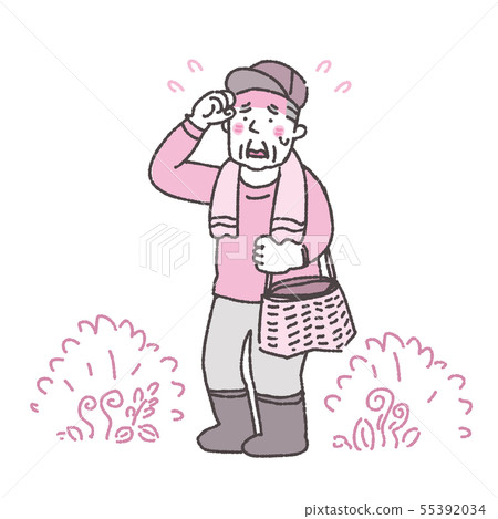 Elderly man heat stroke illustration Elderly man heat stroke illustration 55392034