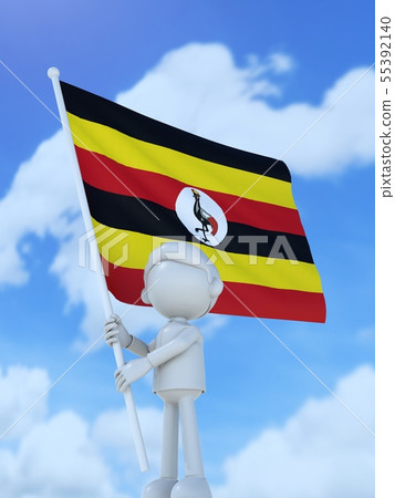 Ugandan athletes raising a national flag Ugandan athletes raising a national flag 55392140