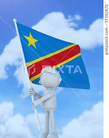 剛果民主共和國的運動員舉起國旗 55392678