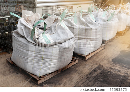 Collected area of used waste powder in big bags Collected area of used waste powder in big bags 55393273