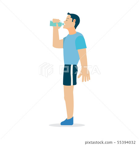 Young man drinking water for good healthy Young man drinking water for good healthy 55394032