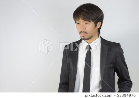 Portrait Businessman in Black Suit on Right Frame Portrait Businessman in Black Suit on Right Frame 55394976