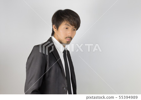 Portrait Businessman in Black Suit Fashion in Side Portrait Businessman in Black Suit Fashion in Side 55394989