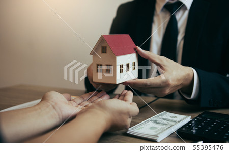 Real estate agent congratulations to new buyer by 55395476