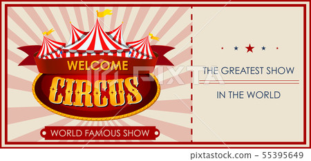 Circus Fun Fair Amusement Park Theme Template Stock