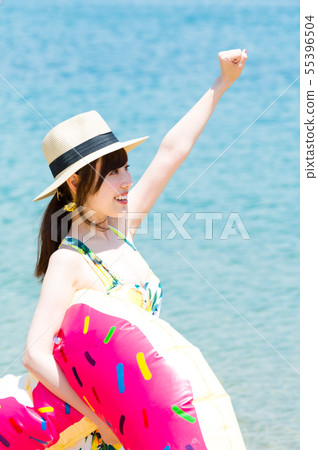 Sea and young woman 55396504