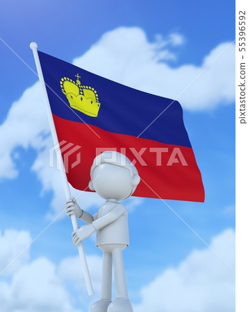 Liechtenstein athletes raising the national flag Liechtenstein athletes raising the national flag 55396592
