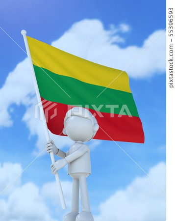 立陶宛運動員舉起國旗 立陶宛運動員舉起國旗 55396593