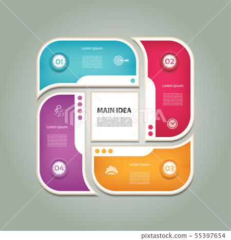Cyclic diagram with four steps and icons. eps 10 Cyclic diagram with four steps and icons. eps 10 55397654