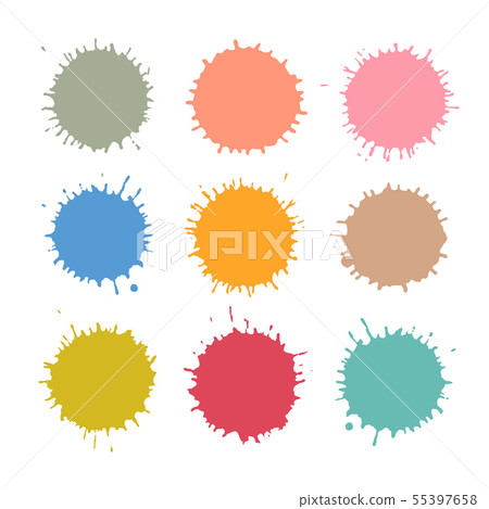 Colorful Vector Stains, Blots, Splashes Set Colorful Vector Stains, Blots, Splashes Set 55397658
