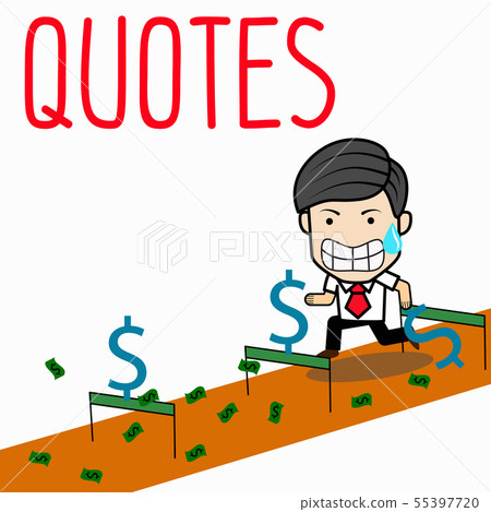 Businessman jumping over an obstacle on a running Businessman jumping over an obstacle on a running 55397720