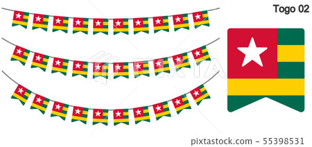 Garland of Togo flag vector data (bunting garland) Garland of Togo flag vector data (bunting garland) 55398531