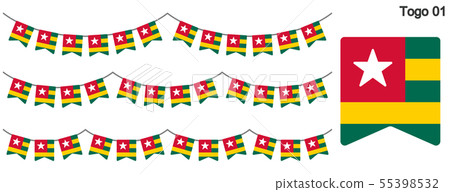 Garland of Togo flag vector data (bunting garland) 55398532