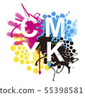 CMYK print colors expressive background.  55398581