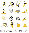 Healthy lifestyle sport colorful icons.  55398626