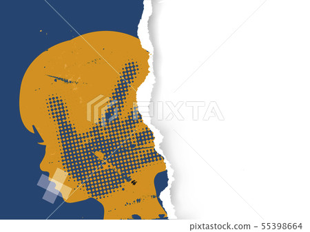 LIttle girl victim of Violence, ripped paper. 55398664