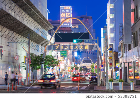 Nagoya City Naka Ward Sakae Hirokoji Nishikicho intersection Princess Odori night view Nagoya City Naka Ward Sakae Hirokoji Nishikicho intersection Princess Odori night view 55398751