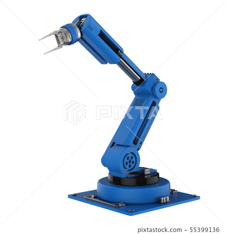 blue robot arm