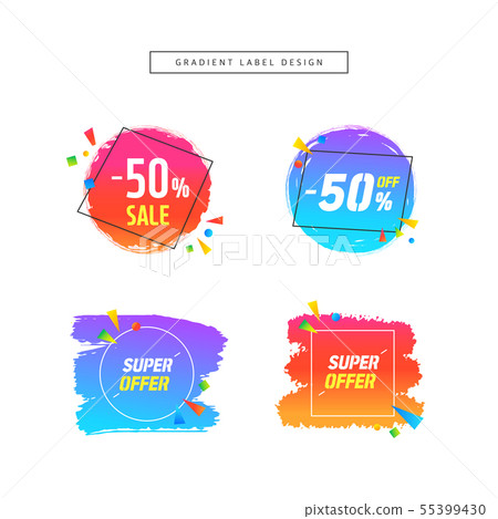 Gradient Shopping Labels - Stock Illustration [55399430] - PIXTA