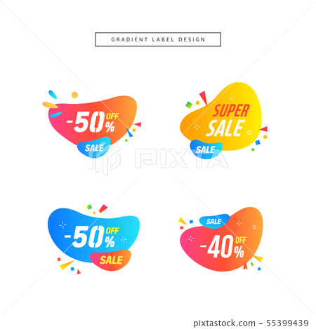 Gradient Shopping Labels - Stock Illustration [55399439] - PIXTA