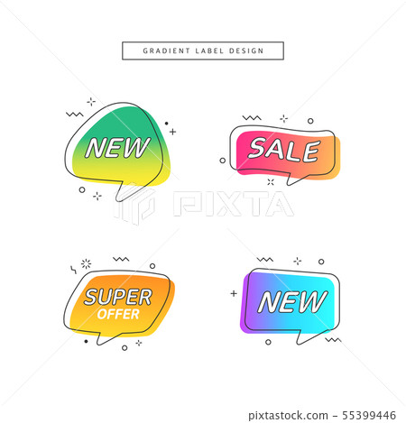 Gradient Shopping Labels - Stock Illustration [55399446] - PIXTA