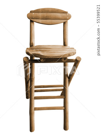 Bamboo folding bar chair isolated. 55399521