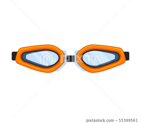 Orange glasses for swimming. Vector illustration on white background. Orange glasses for swimming. Vector illustration on white background. 55399561