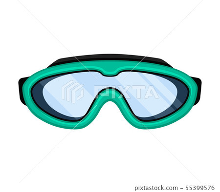 Turquoise mask for swimming. Vector illustration on white background. 55399576